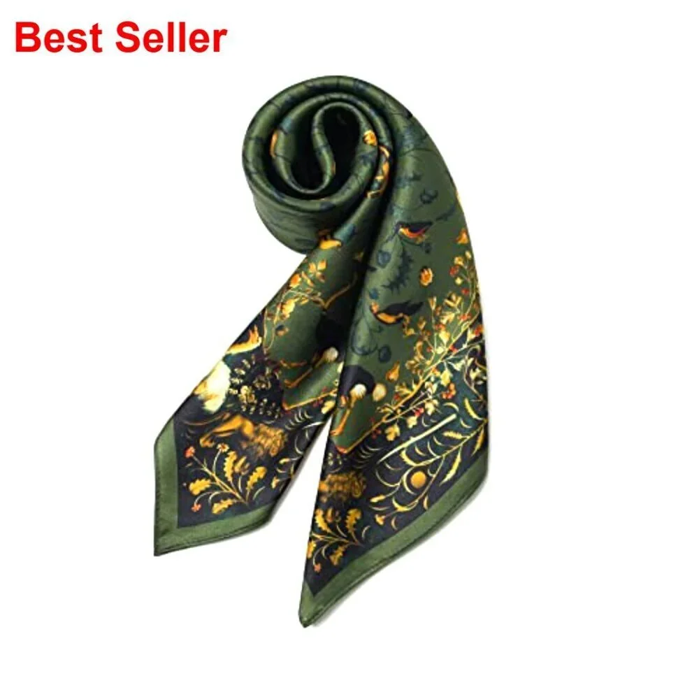 100% Mulberry Silk Square Scarf 25.6